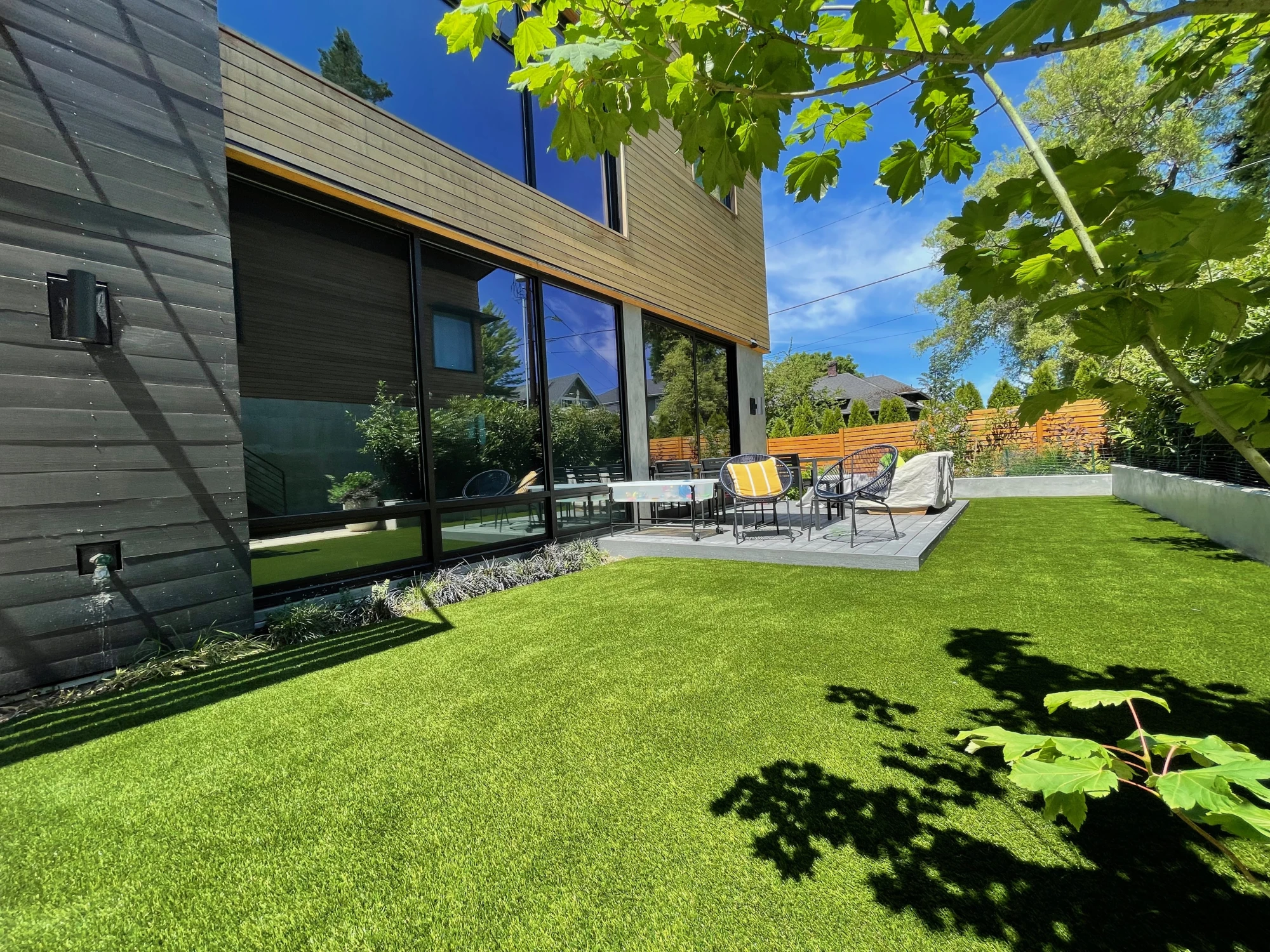 Eco-friendly synthetic turf installation in Seattle installed for water-saving sustainable artificial turf"