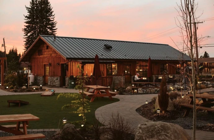 Synthetic Turf and landscaping during sunset